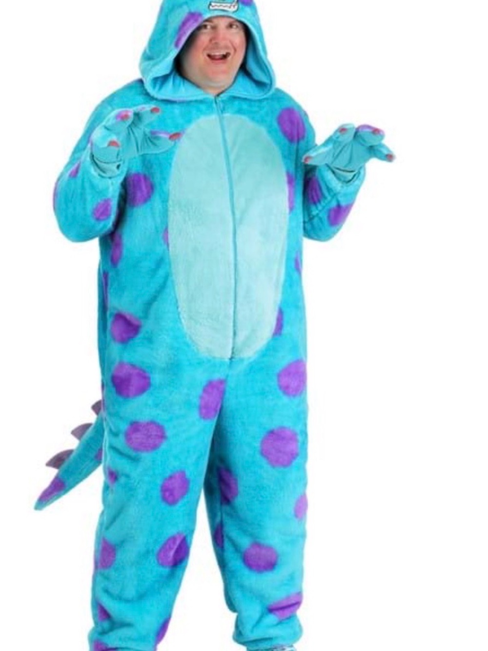 Disney Men's Teal and Purple Sulley Plush Onesie Costume